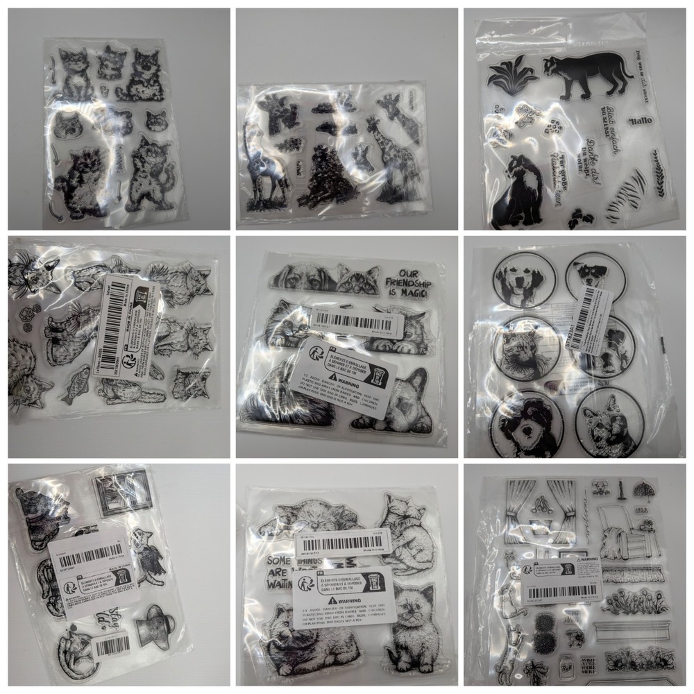 Lot of Clear Silicone Stamps journaling scrapbooking card making